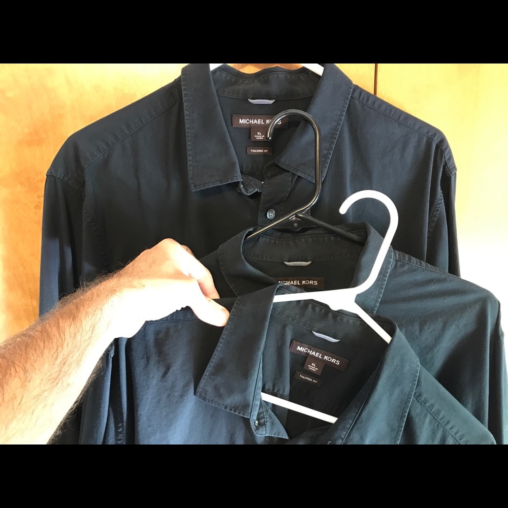 3 Michael Kors Black Button Down Shirts!